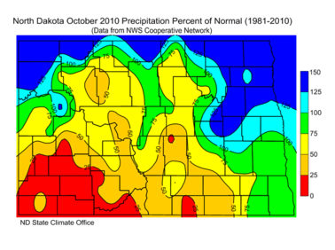 October Percent of Normal Precipitation