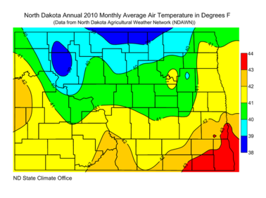 Annual Average Air Temperatures (F)