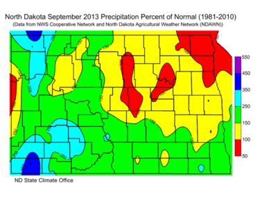 September Percent of Normal Precipitation