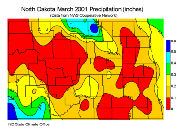 March Total Precipitation (inches)