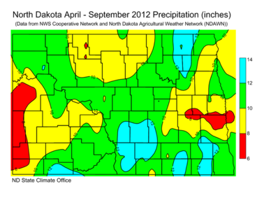 April-September Total Precipitation (inches)