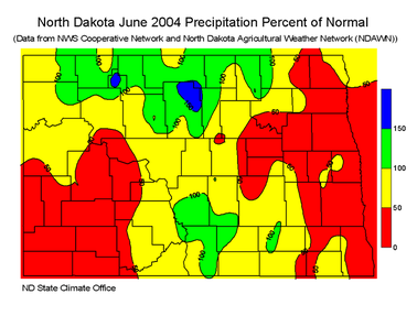 June Percent Of Normal Precipitation