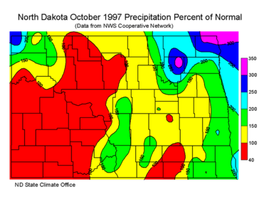 October Percent Of Normal Precipitation