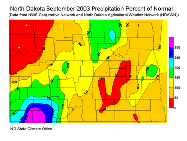 September Percent Of Normal Precipitation