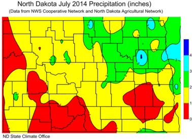 July Total Precipitation (inches)