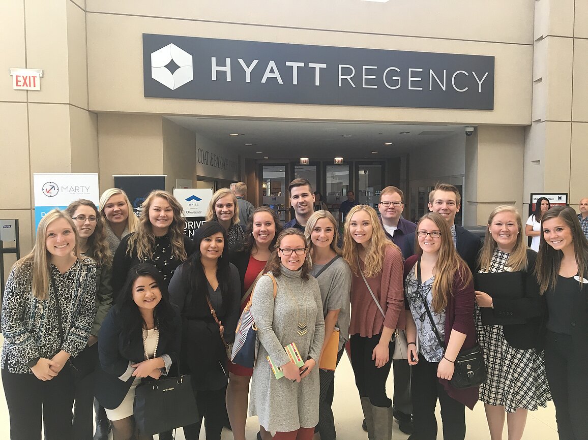 Group photo of students at Hyatt Regency