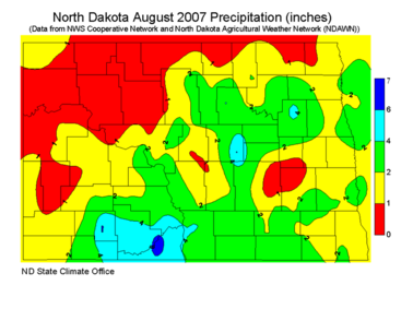August Total Precipitation (inches)