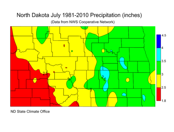 July Precipitation (1981-2010)