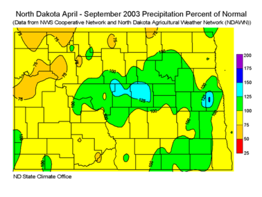 April- September Percent Of Normal Precipitation