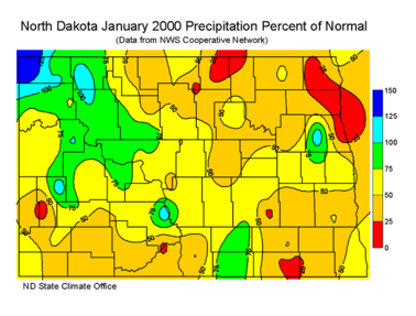 January Percent Of Normal Precipitation