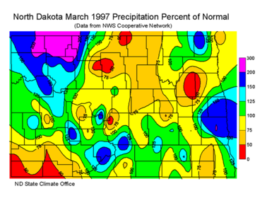 March Percent Of Normal Precipitation