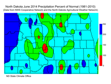 June Percent of Normal Precipitation