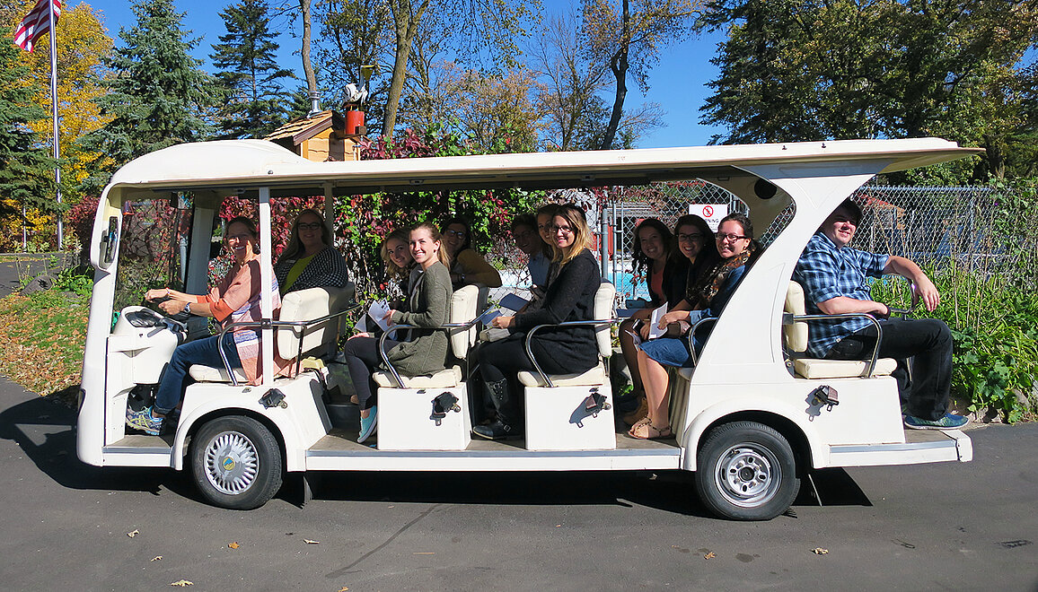 Photo of students on shuttle tour
