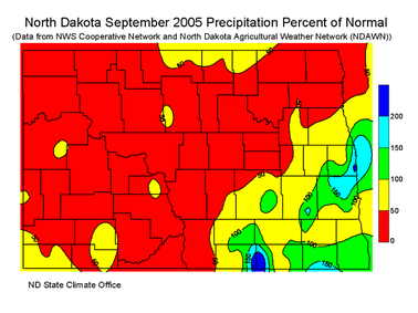 September Percent Of Normal Precipitation