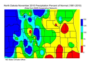 November Percent of Normal Precipitation