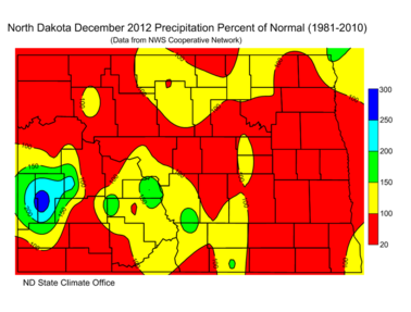 December Percent of Normal Precipitation