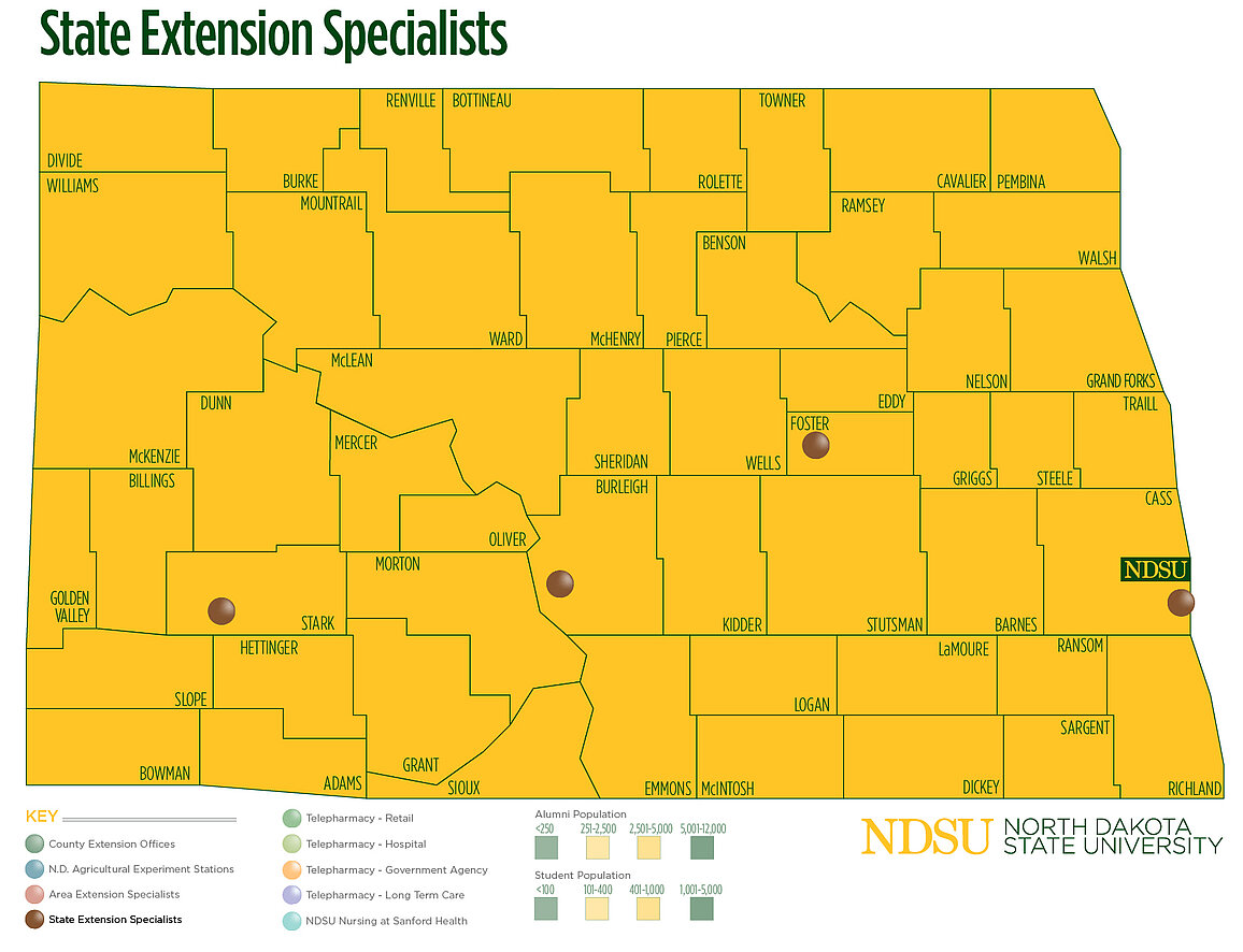 State Extension Specialists map