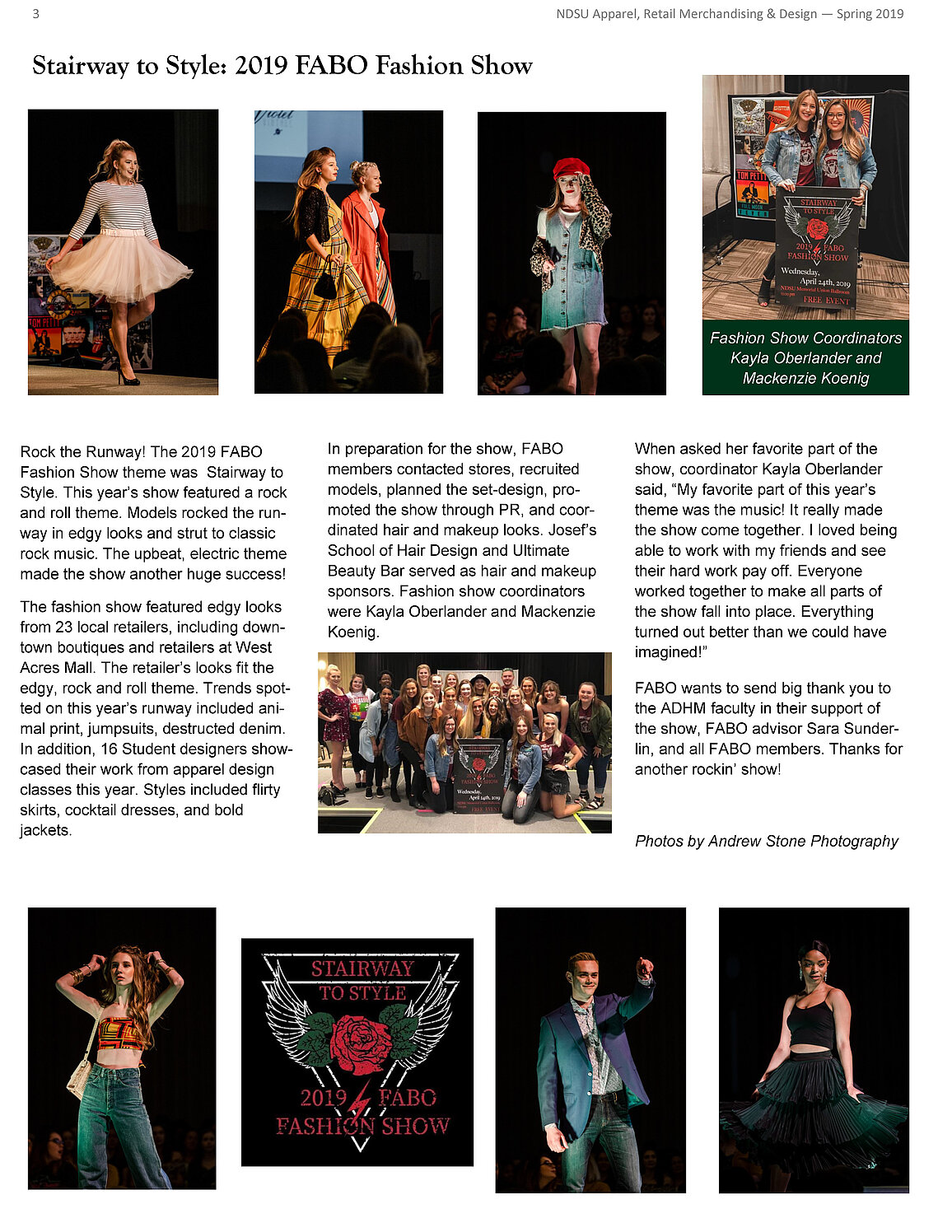 Page three of newsletter