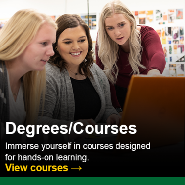 Degrees/Courses.  Immerse yourself in courses designed for hands-on learning.  Click to view courses