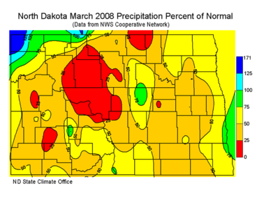 March Percent Of Normal Precipitation