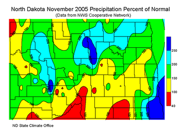 November Percent Of Normal Precipitation