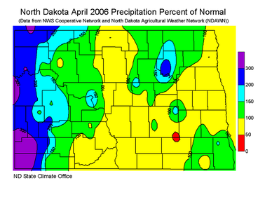 April Percent Of Normal Precipitation