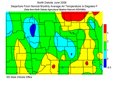 June Departure From Normal Average Air Temperature (F)