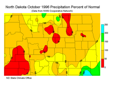 October Percent Of Normal Precipitation