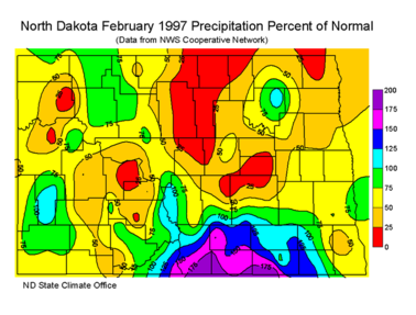 February Percent Of Normal Precipitation