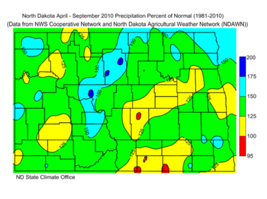 April-September Percent of Normal Precipitation