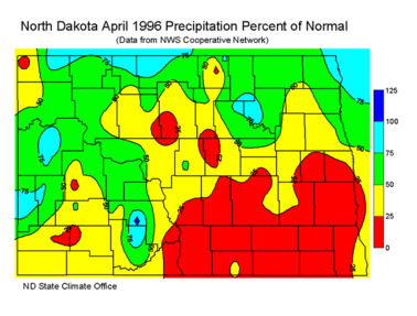 April Percent Of Normal Precipitation