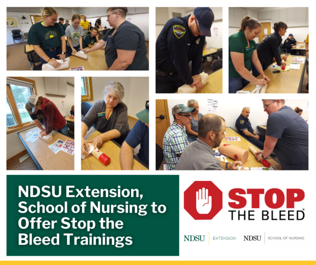 PHoto of a poster with Stop the Bleed class participants