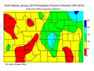 January Percent of Normal Precipitation