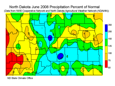 June Percent Of Normal Precipitation