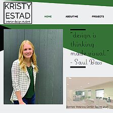 Kristy Estad portfolio.  Click link to view website.