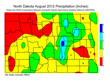 August Total Precipitation (inches)