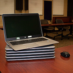 stack of laptops