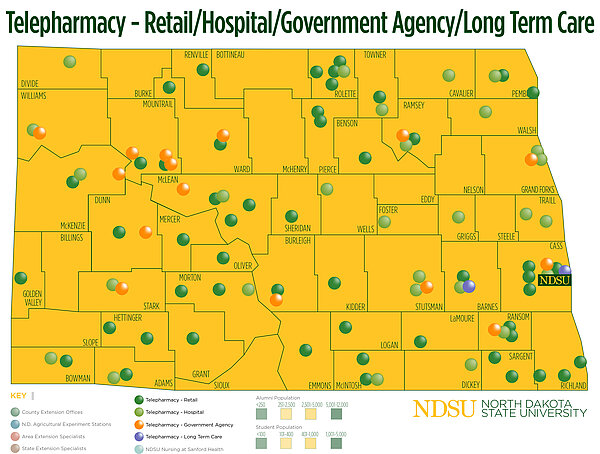 Map of telepharmacy locations