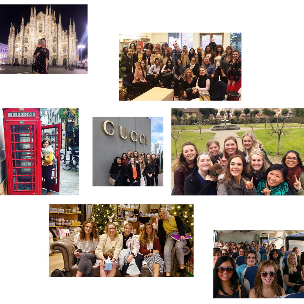 Photo collage of student study tour photos