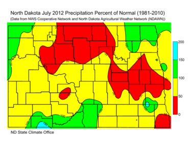 July Percent of Normal Precipitation
