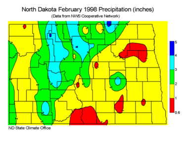 February Total Precipitation (inches)
