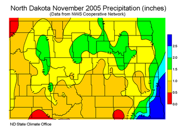 November Total Precipitation (inches)