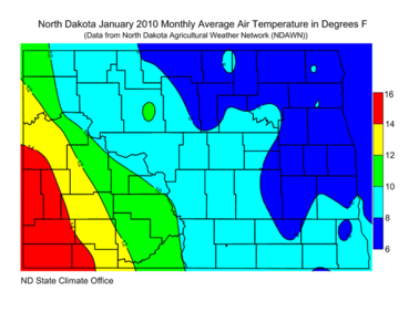 January Average Air Temperatures (F)