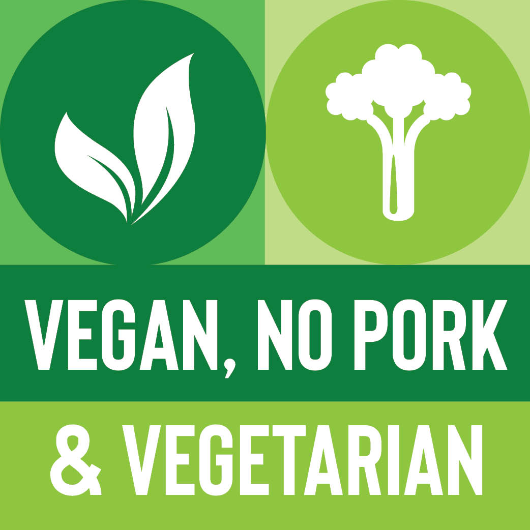 Vegan, No Pork, Vegetarian