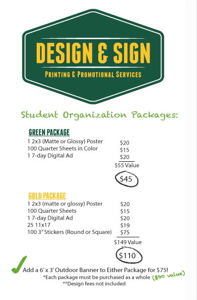 Green and Gold Packages