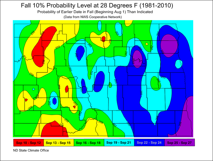 Fall Frost North Dakota State Climate Office NDSU
