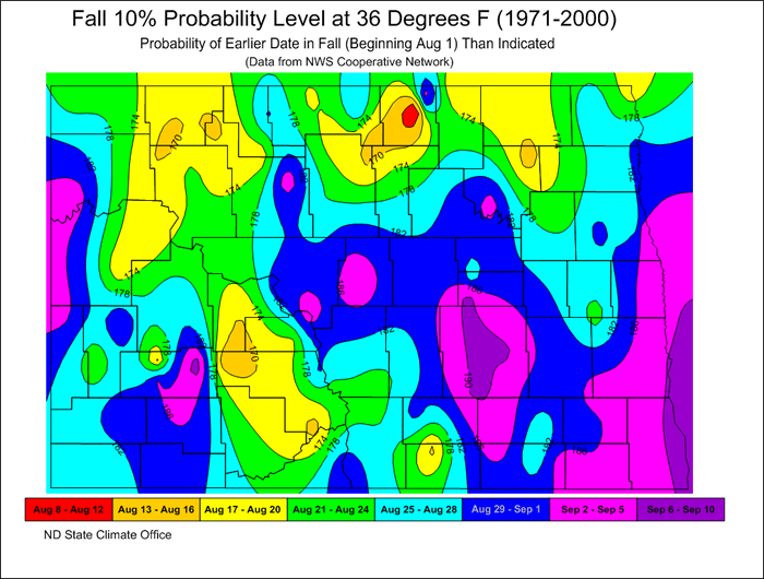 Fall Frost North Dakota State Climate Office NDSU