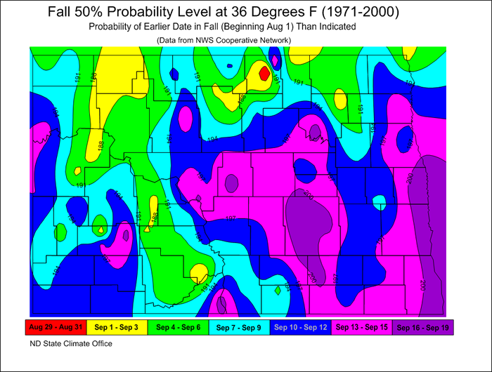 Fall Frost North Dakota State Climate Office NDSU