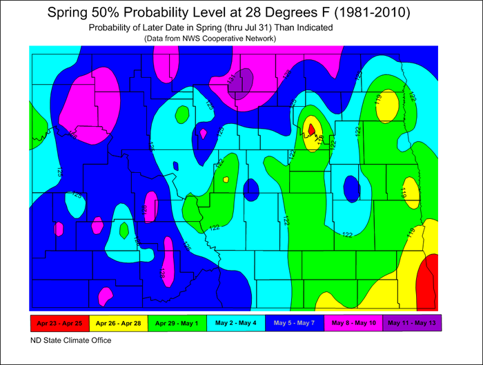 Spring Frost North Dakota State Climate Office NDSU