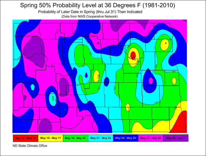 Spring Frost North Dakota State Climate Office NDSU
